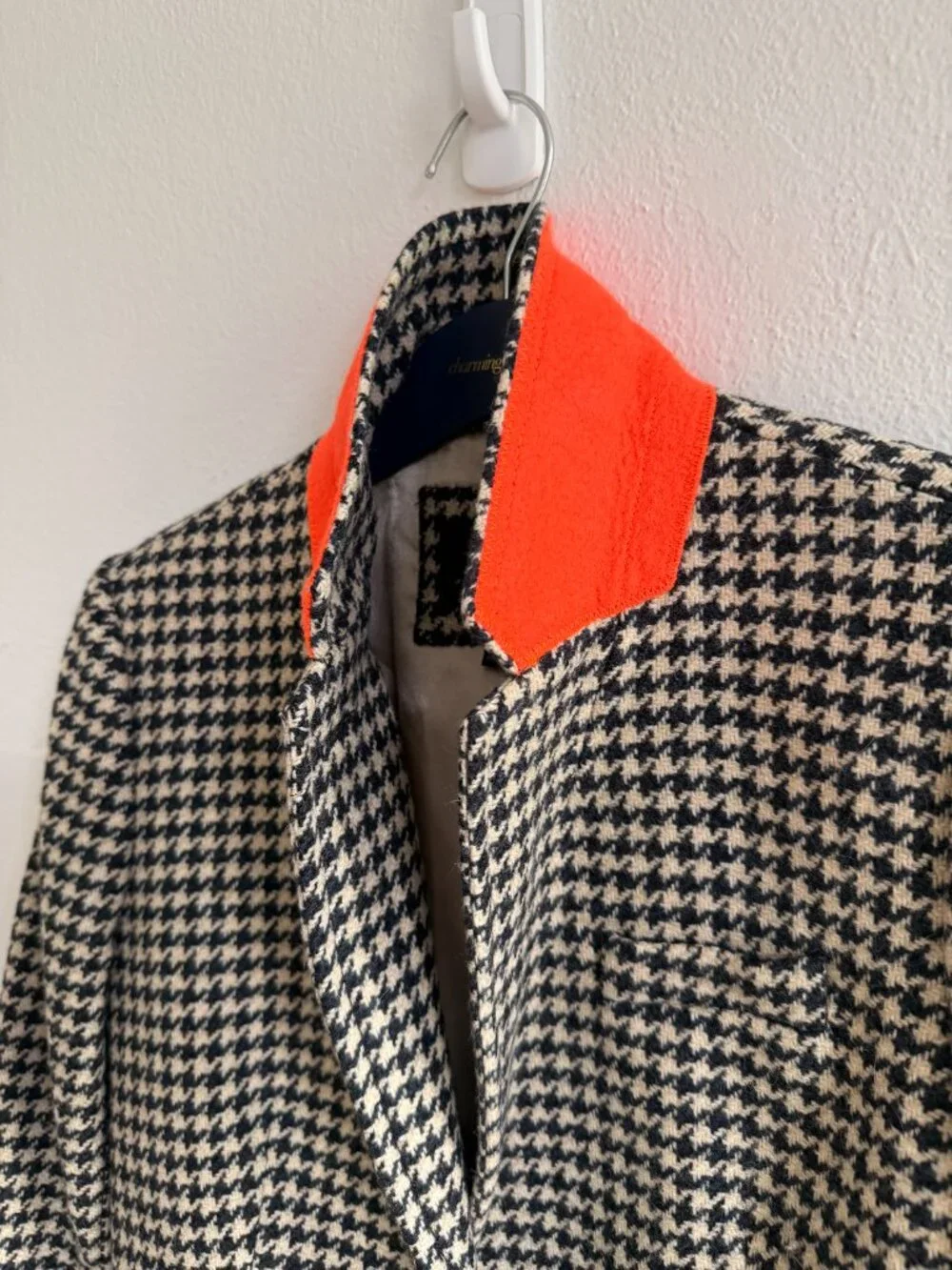 J.Crew Schoolboy Blazer Navy Cream Houndstooth - 100% Wool